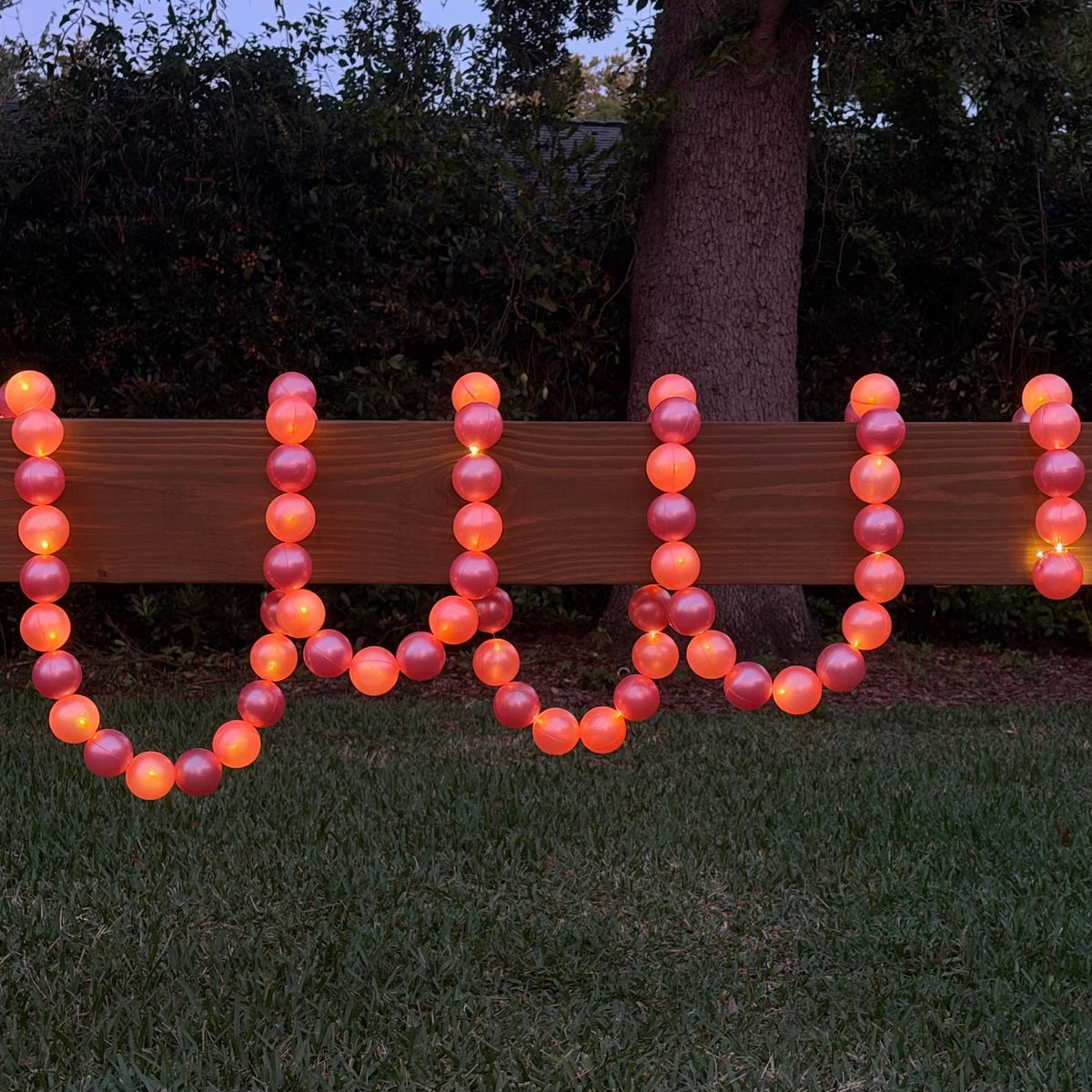 Giant String of Light Up Pearls - Deep Pink 16 ft (2.2)