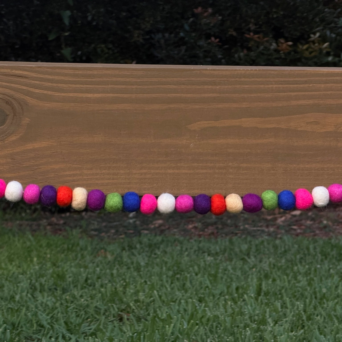 Multicolor Wool Ball Garland - 6 ft