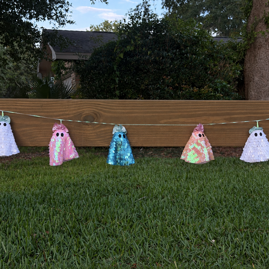 Sequin Ghost Garland - 6 ft