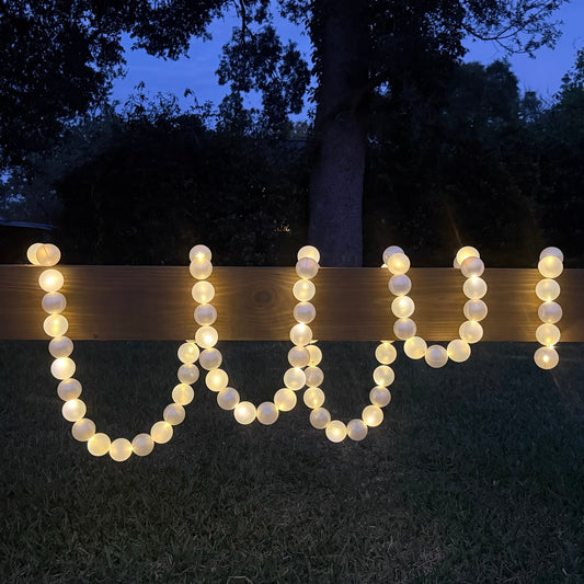 Giant String of Light Up Pearls - White 16 ft (2.2)