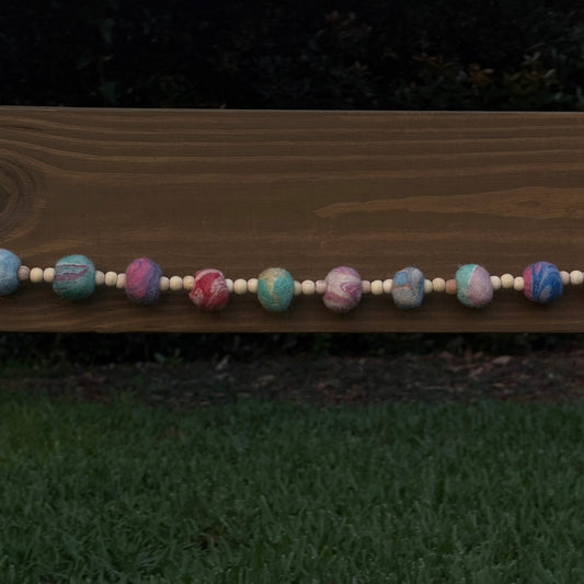 Tie-Dye Wool Ball Garland - 6 ft