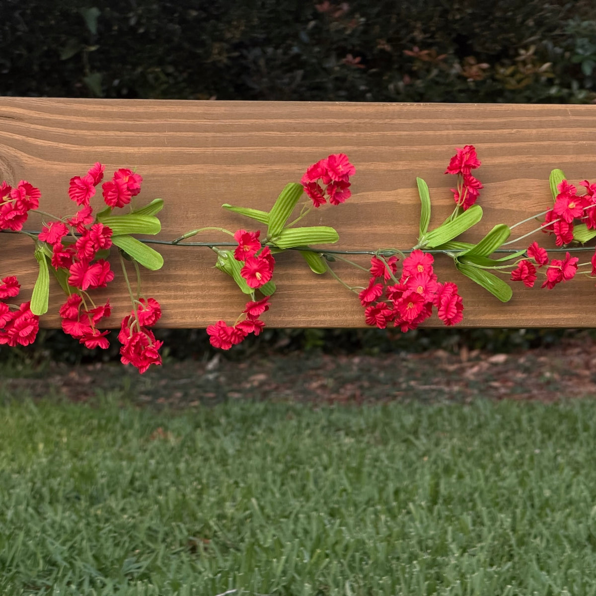Red Flower Garland - 6 ft