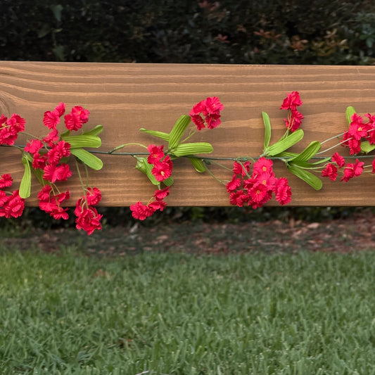 Red Flower Garland - 6 ft