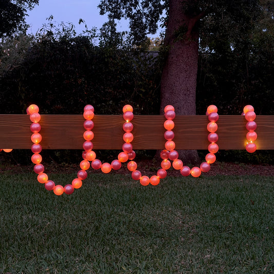 Giant String of Light Up Pearls - Deep Pink 16 ft (2.2)