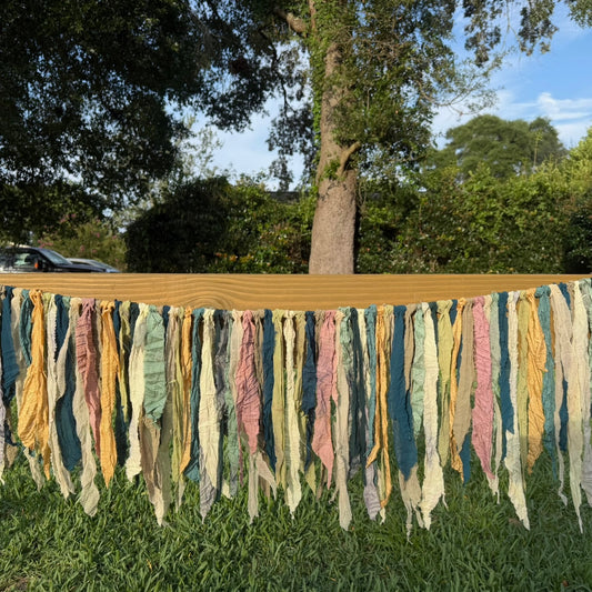 Boho Ribbon Garland – Green 4 ft x 16 in drop