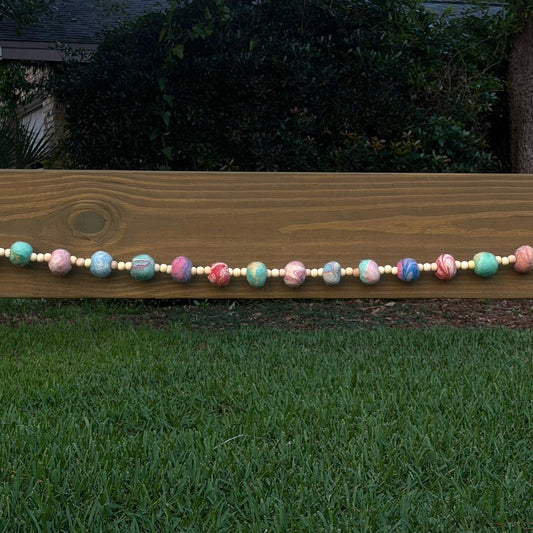 Tie-Dye Wool Ball Garland - 6 ft