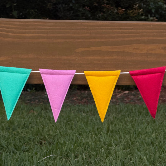 Colorful Felt Pendant Flag Garland - 6 ft
