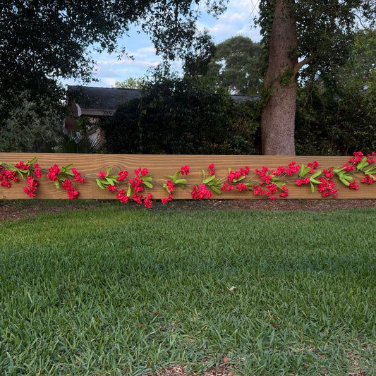 Red Flower Garland - 6 ft