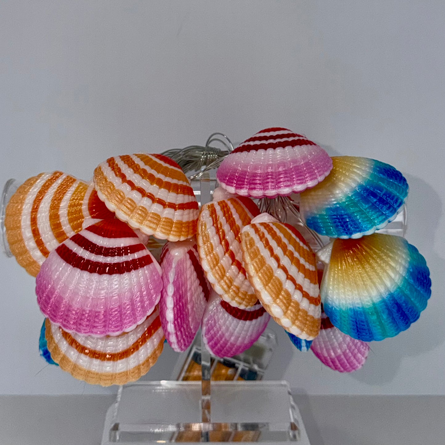String of Orange Scallop Shell Lights
