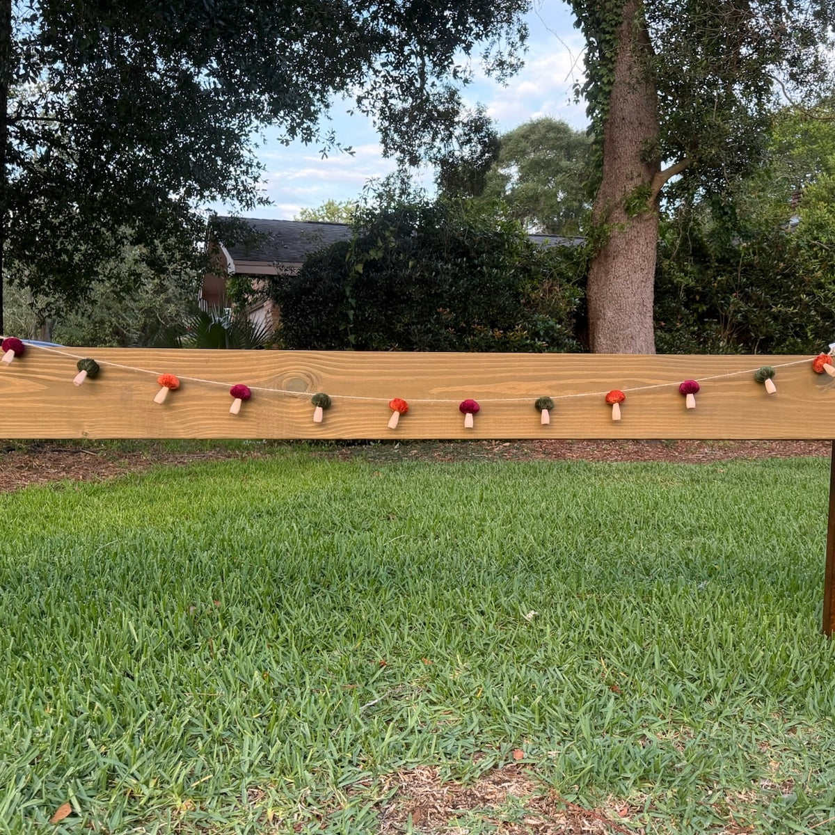 Velvet Mushroom Garland - 6 ft