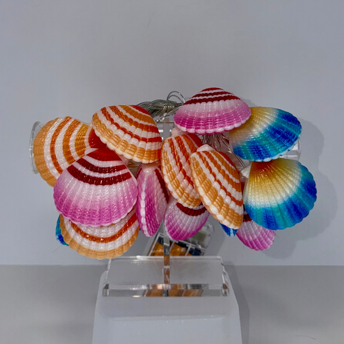 String of Orange Scallop Shell Lights