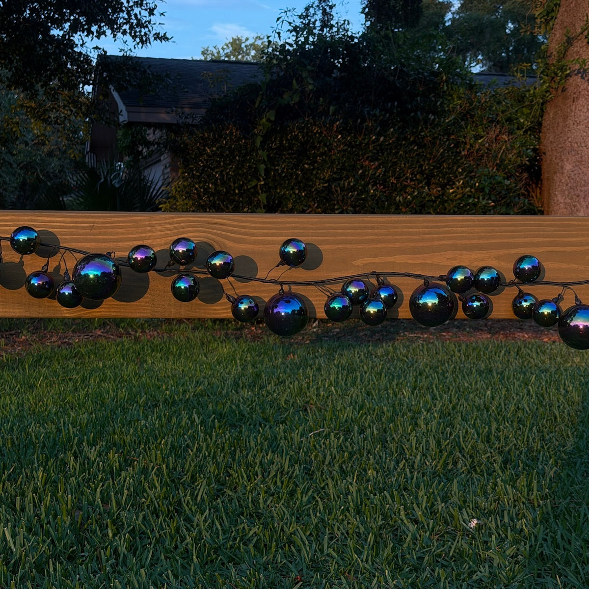 Iridescent Black Ornament Garland - 6 ft