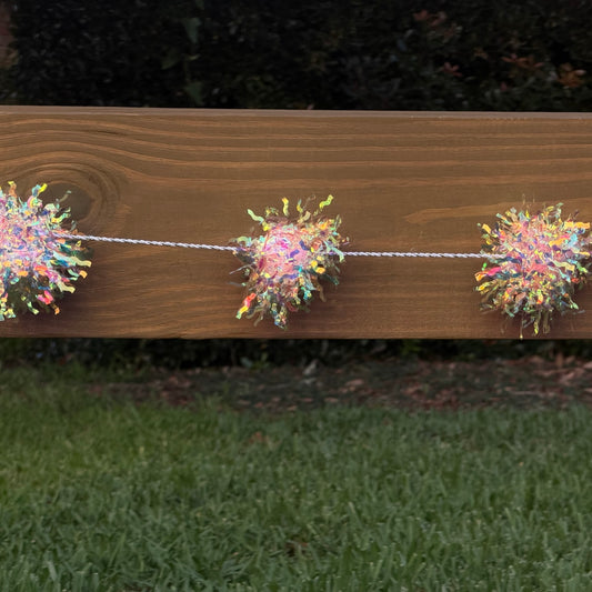 Iridescent Pom-Pom Garland - 6 ft