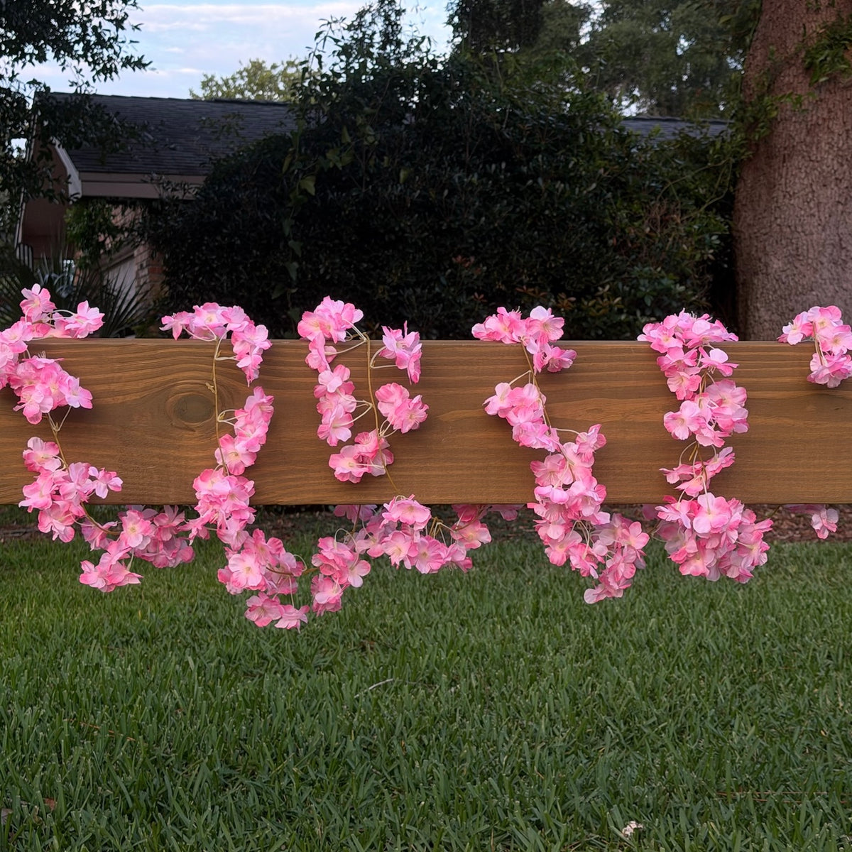 Pink Flower Garland - 6 ft