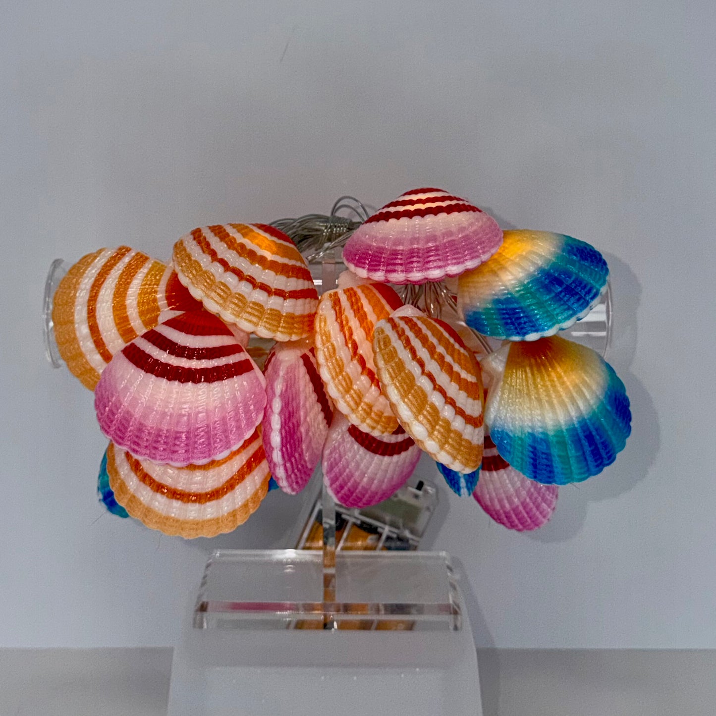 String of Orange Scallop Shell Lights