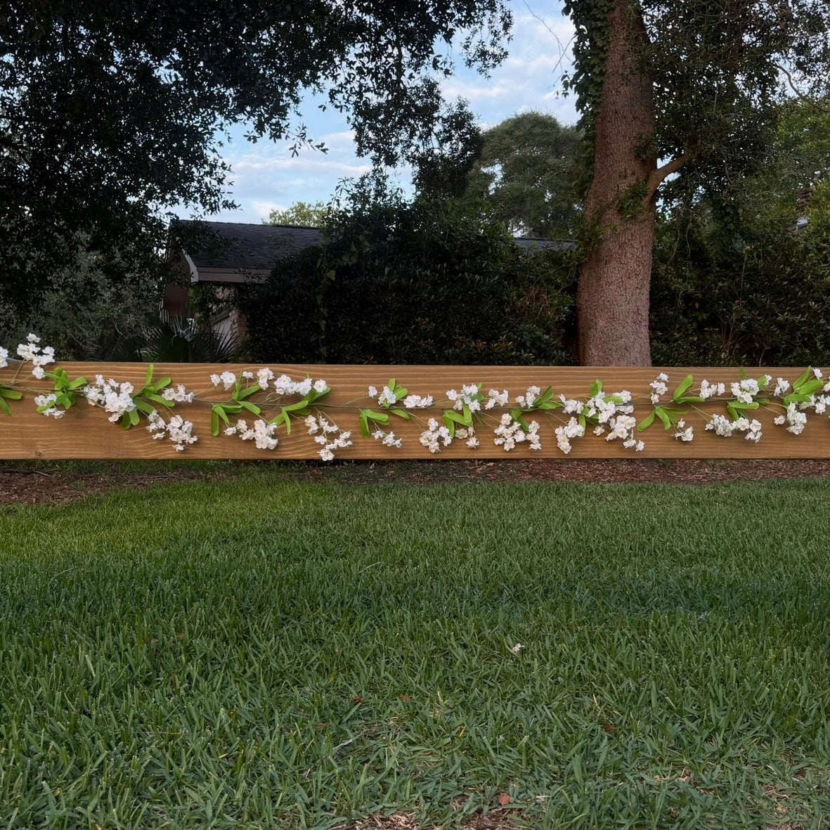 White Flower Garland - 6 ft