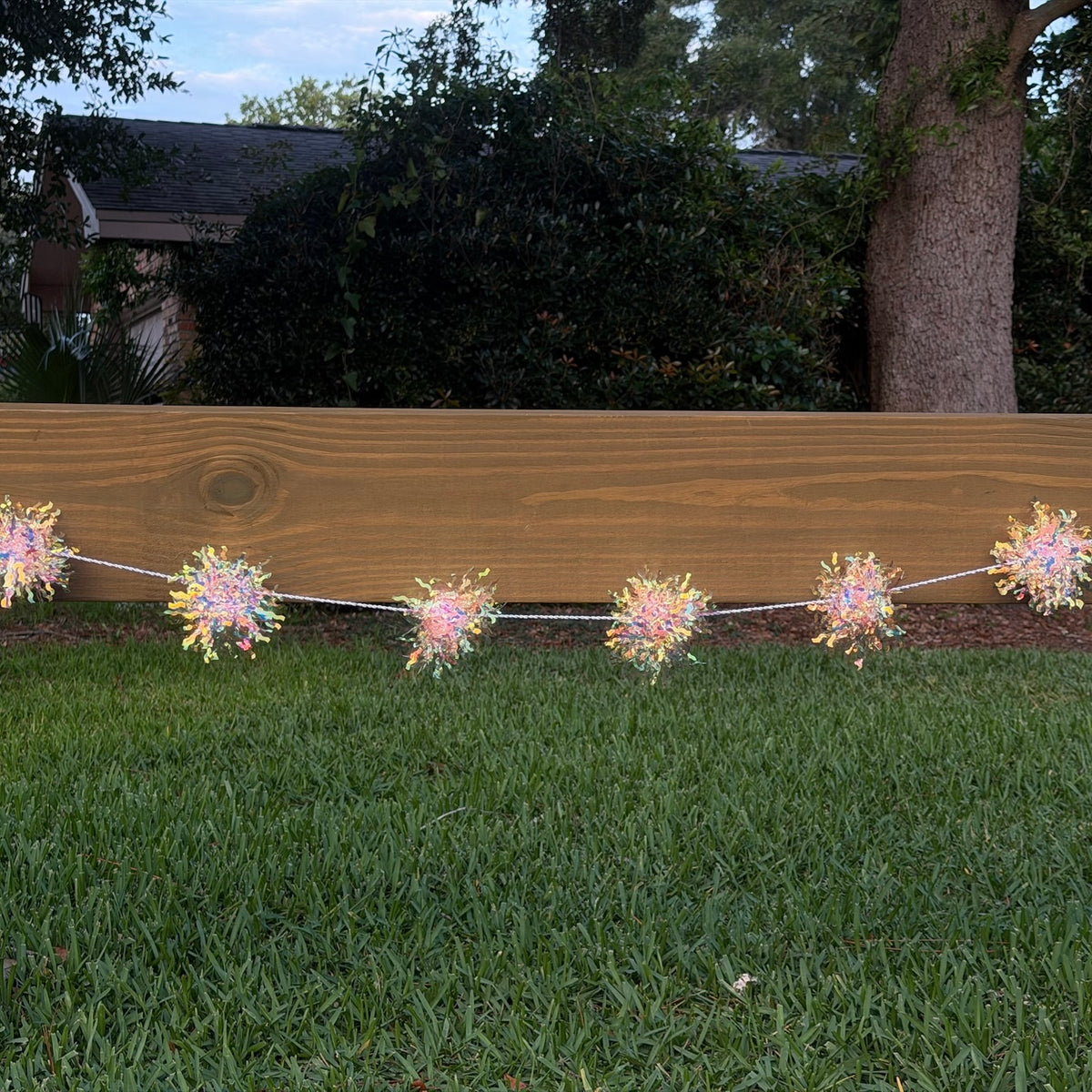 Iridescent Pom-Pom Garland - 6 ft