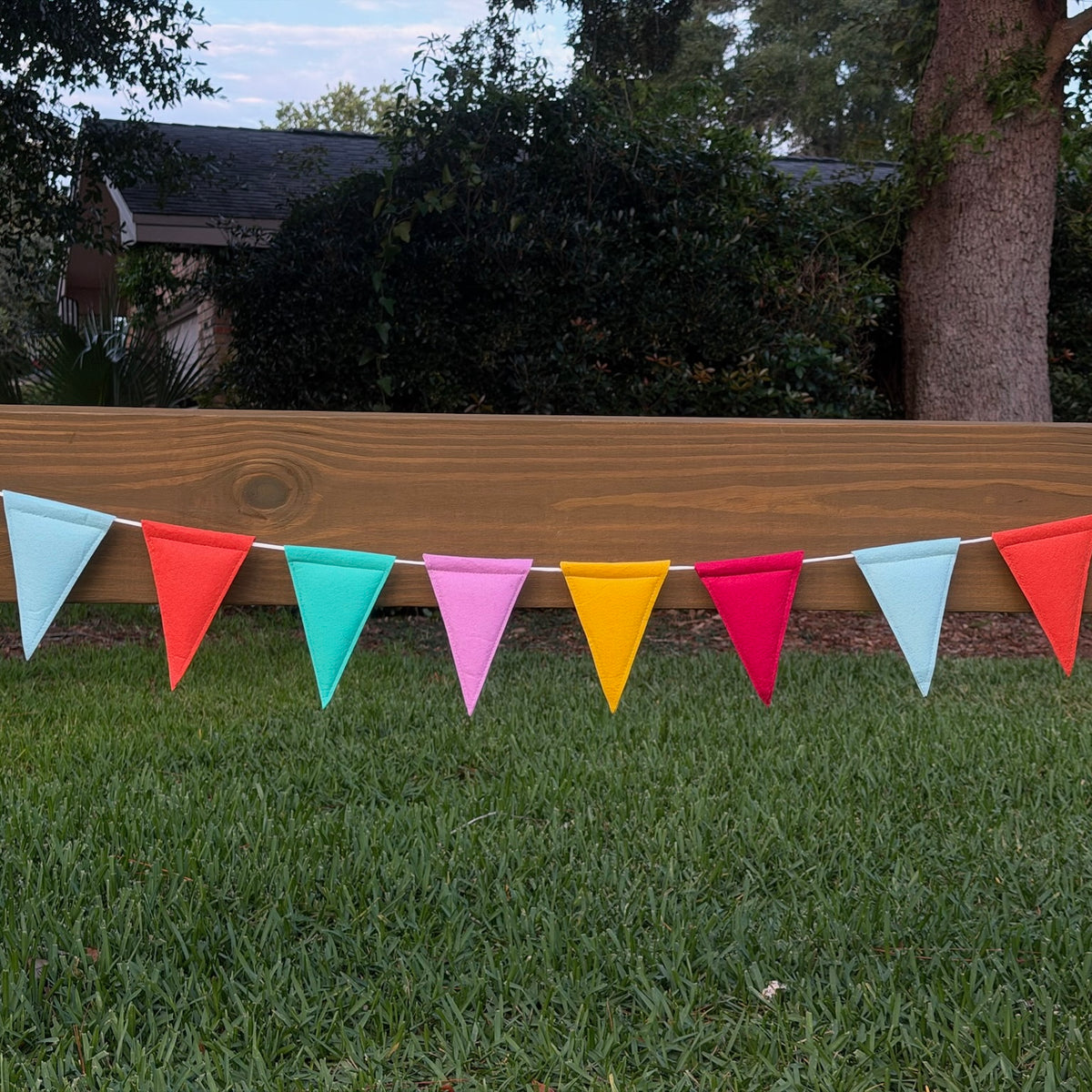 Colorful Felt Pendant Flag Garland - 6 ft
