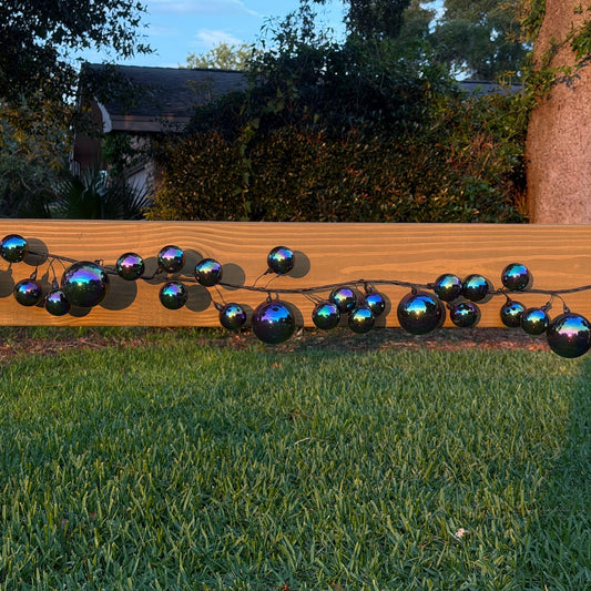 Iridescent Black Ornament Garland - 6 ft