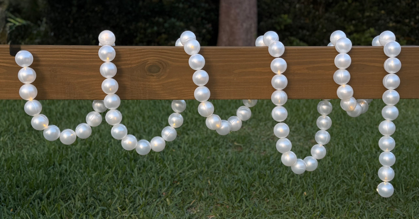 Giant String of Light Up Pearls - White