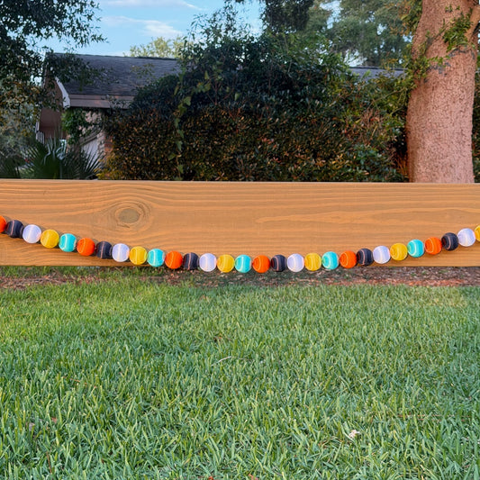 Multicolor Ball Garland - Black & Orange - 6 ft