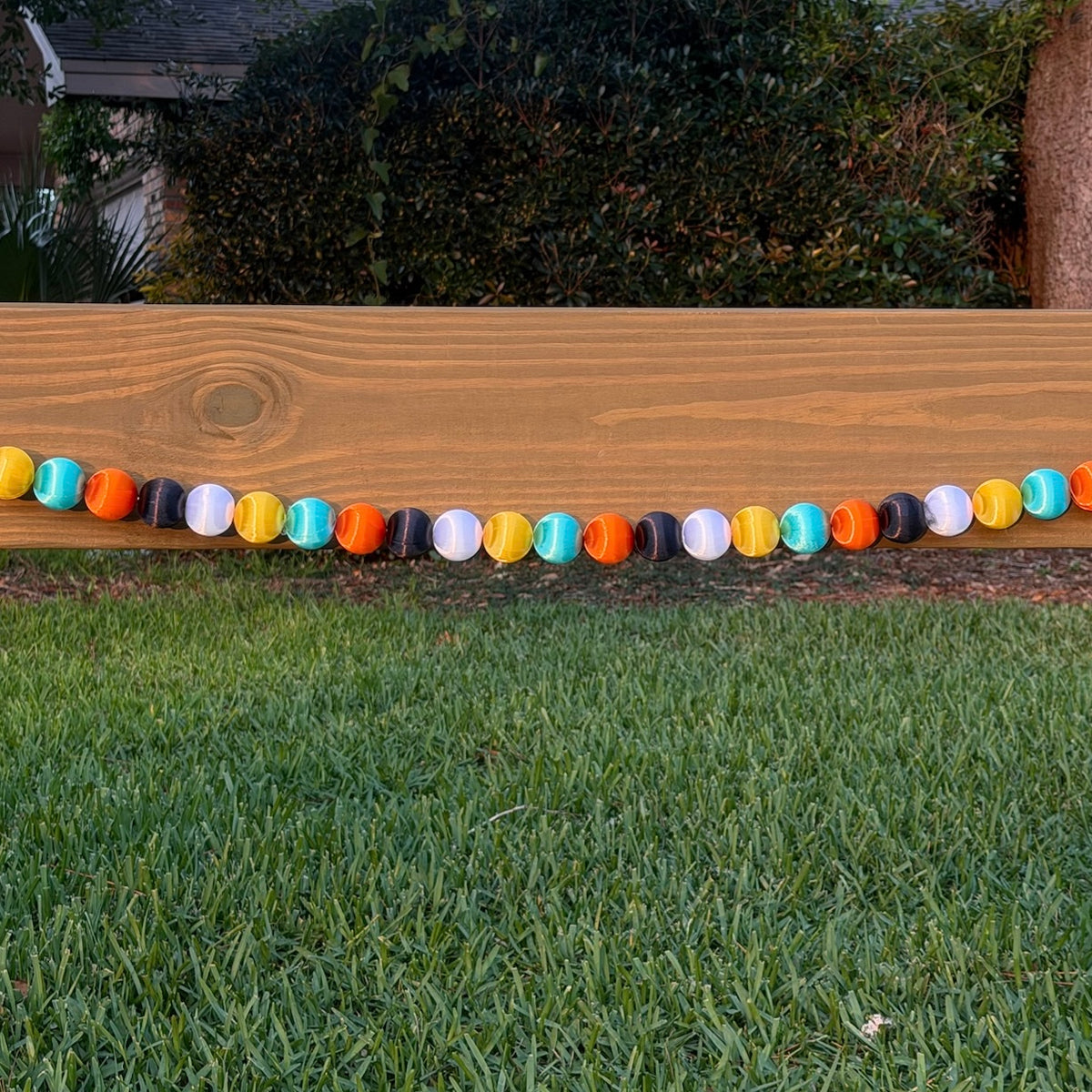 Multicolor Ball Garland - Black & Orange - 6 ft