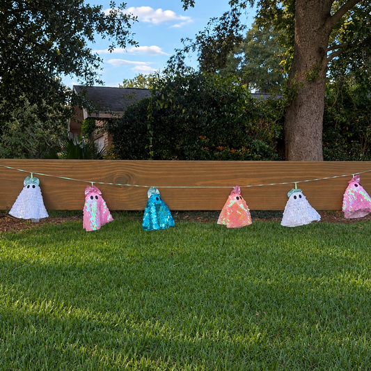 Sequin Ghost Garland - 6 ft