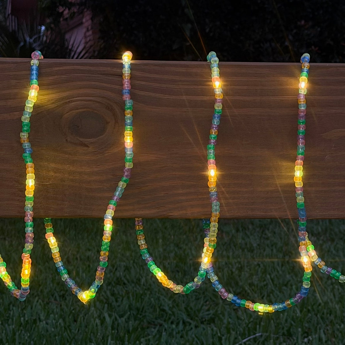 Beaded String of Glow in the Dark Lights - Tropical Glow - 16 ft