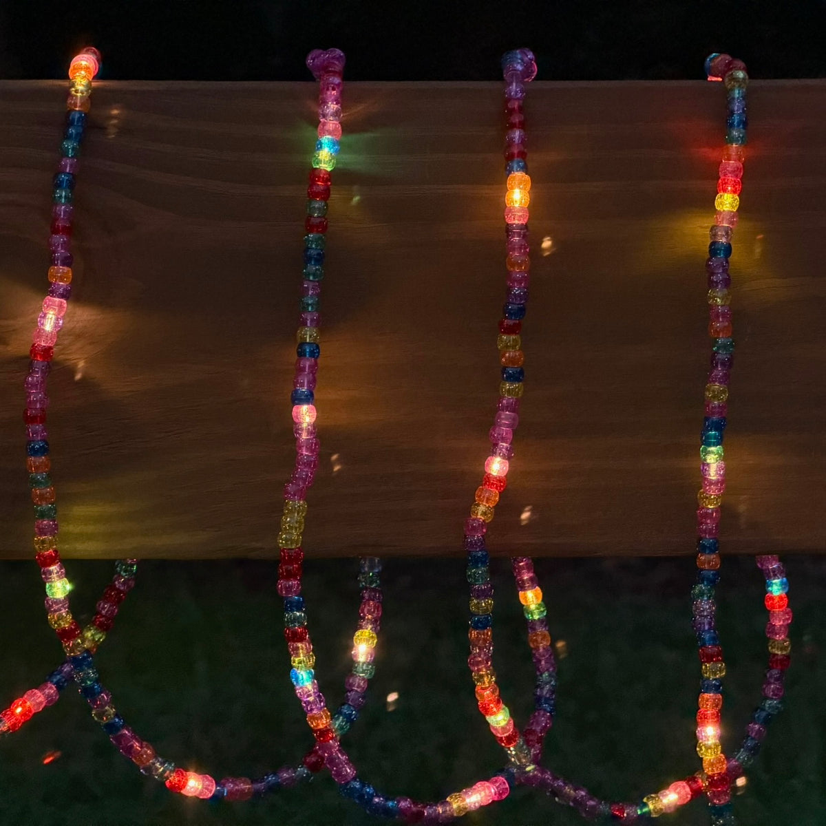 Beaded String of Lights - Jewel Tones - 16 ft