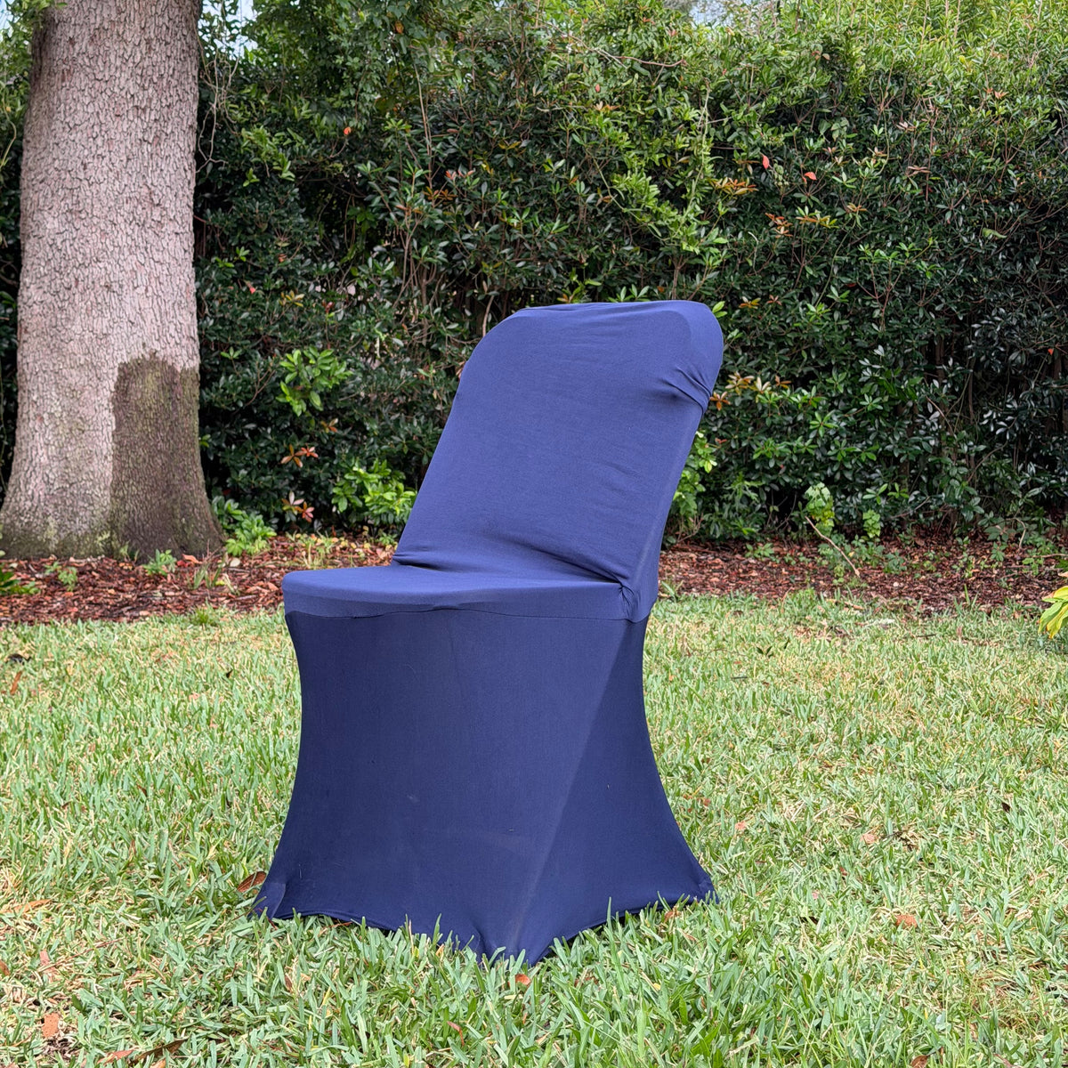 Navy Chair Cover facing left