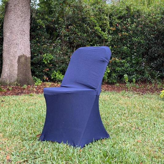 Navy Chair Cover facing left