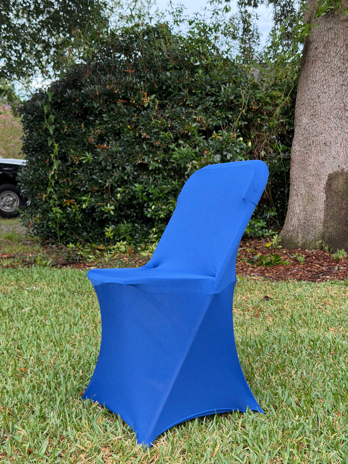 Royal Blue Chair Cover facing left