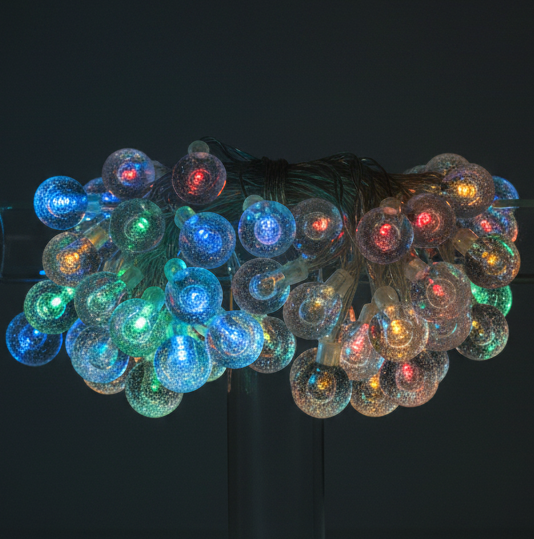 Crystal Globes - lights on