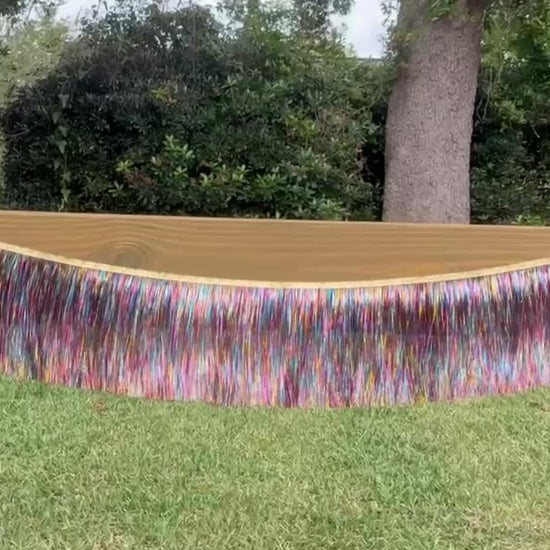 8 inch multicolor, tinsel fringe video blowing in the wind