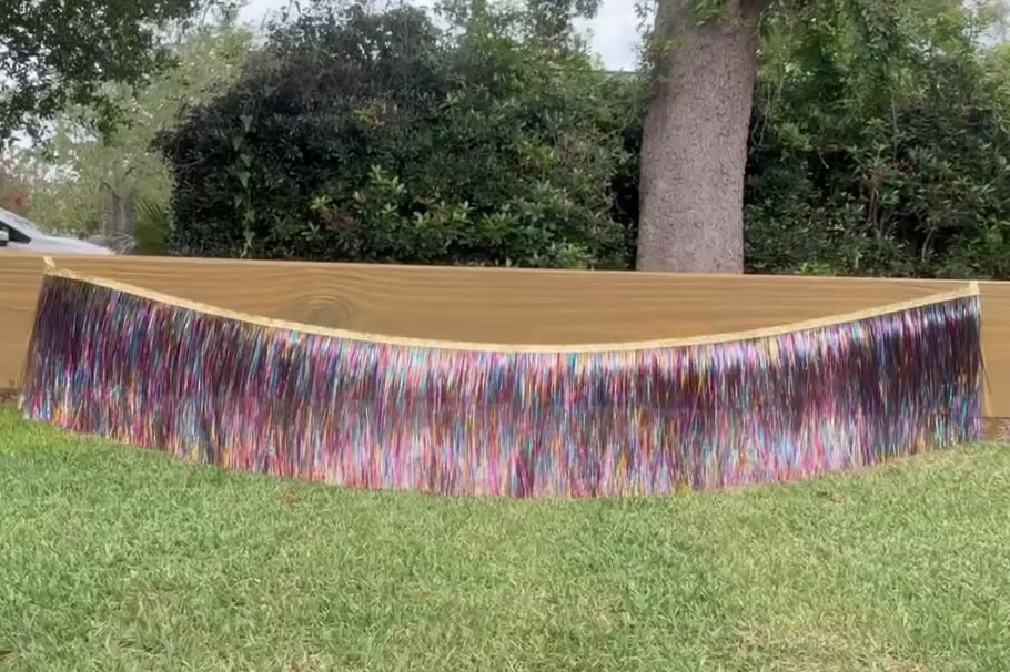 8 inch multicolor, tinsel fringe video blowing in the wind