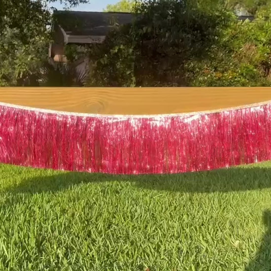 8 inch metallic, tinsel, fringe garland video blowing in the wind